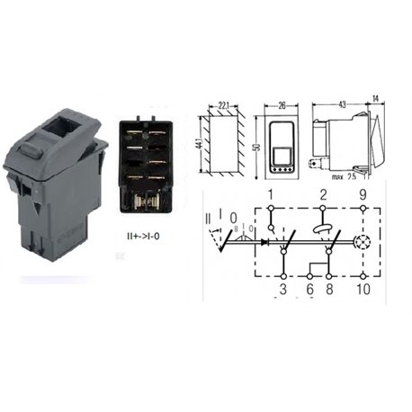 6RH007832651 przełącznik kołyskowy Hella