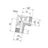 Przyłącze 90 stopni, gwint przyłącza 1/2"BSPT-gwint złącza 22x1,5 -15L Voss 8716106440603