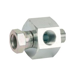 Przyłącze E, gwint przyłącza 1/4"BSP-gwint złącza 1/4"BSP z punktem pomiarowym Burnett & Hillman VNBW04M04