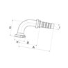 Armatura wtłaczana DN25+38,1 kołn. 16GS12FL90 Gates 5414465712050