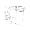 Armatura wtłaczana 90° DN16-1" ORFS