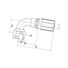 Armatura wtłaczana 90° DN6-7/16"JIC 4G4FJX90S Gates 5414465831744