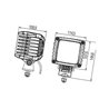 Lampa robocza LED kwadratowa, 43W 3000lm PowerBeam Hella