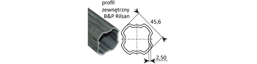 Profil zew. 4T - 45,6x2,5 4T S2 szer.