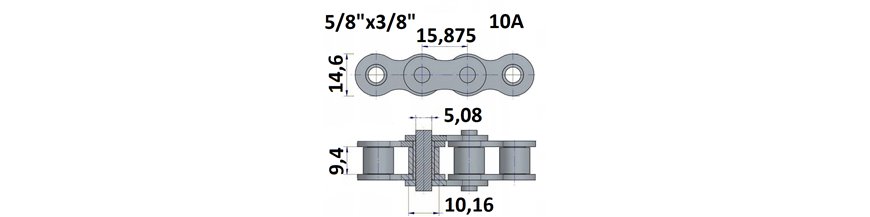 Łańcuch rolkowy 10A 5/8"x3/8"