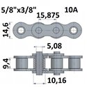 Łańcuch rolkowy 10A 5/8"x3/8"