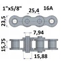 Łańcuch rolkowy 16A 1"x5/8"