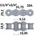 Łańcuch rolkowy 20A 1i1/4"x3/4"