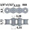Łańcuch rolkowy 06B 3/8"x7/32"