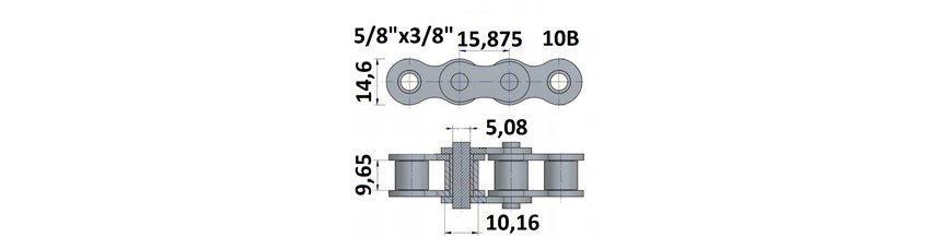 Łańcuch rolkowy 10B 5/8"x3/8"