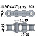 Łańcuch rolkowy 20B 1i1/4"x3/4"