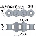 Łańcuch rolkowy 24B 1i1/2"x1"