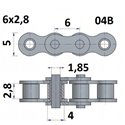Łańcuch rolkowy 04B 6x2,8