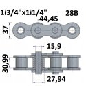 Łańcuch rolkowy 28B 1i3/4"x1i1/4"