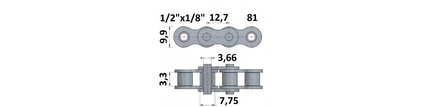Łańcuch rolkowy 81 1/2"x1/8"