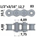 Łańcuch rolkowy 83 1/2"x3/16"
