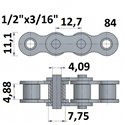 Łańcuch rolkowy 84 1/2"x3/16"
