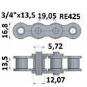 Łańcuch rolkowy RE425  3/4"x13,5