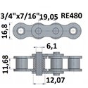 Łańcuch rolkowy RE480  3/4"x7/16"
