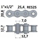 Łańcuch rolkowy RE525 1"x1/2"