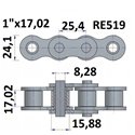 Łańcuch rolkowy RE519 1"x17,02