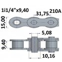 Łańcuchy rolkowe 210A 1i1/4"x9,40