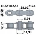 Łańcuchy rolkowe 212A 1i1/2"x12,57