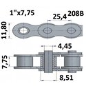 Łańcuchy rolkowe 208B 1"x7,75