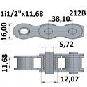 Łańcuchy rolkowe 212B 1i1/2"x11,68