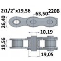 Łańcuchy rolkowe 220B 2i1/2"x19,56