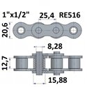 Łańcuch rolkowy RE516 1"x1/2"