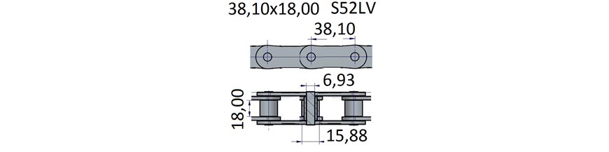 Łańcuchy 38.10x18.00 -S52LV