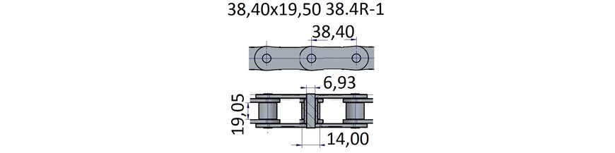 Łańcuchy 38.40x19.05 -38.4R-1