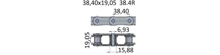 Łańcuchy 38.40x19.05 -38.4R