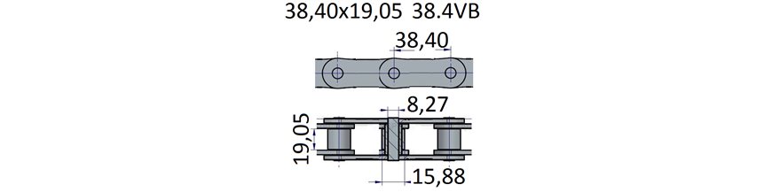 Łańcuchy 38.40x19.05 -38.4VB