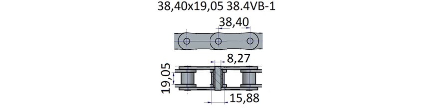 Łańcuchy 38.40x19.05 -38.4VB-1