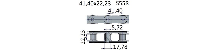 Łańcuchy 41.40x22.23 -S55R