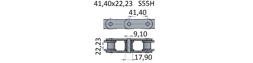 Łańcuchy 41.40x22.23 -S55H