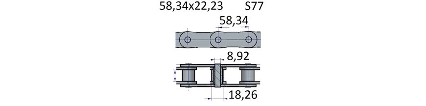 Łańcuchy 58.34x22.23 -S77